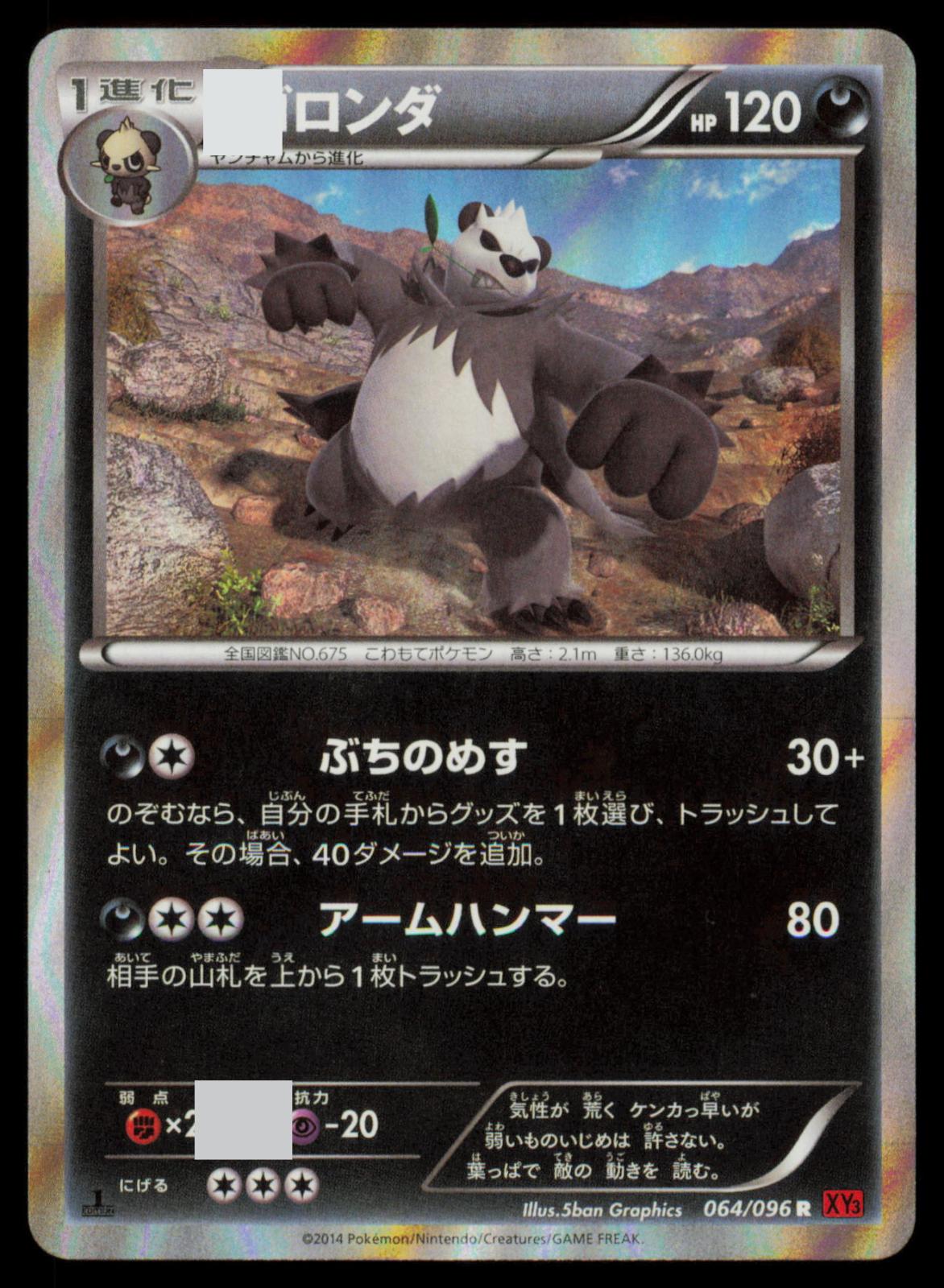 Pangoro 064/096 POKEMON CARD Japanese XY3 Rising Fist Rare NM