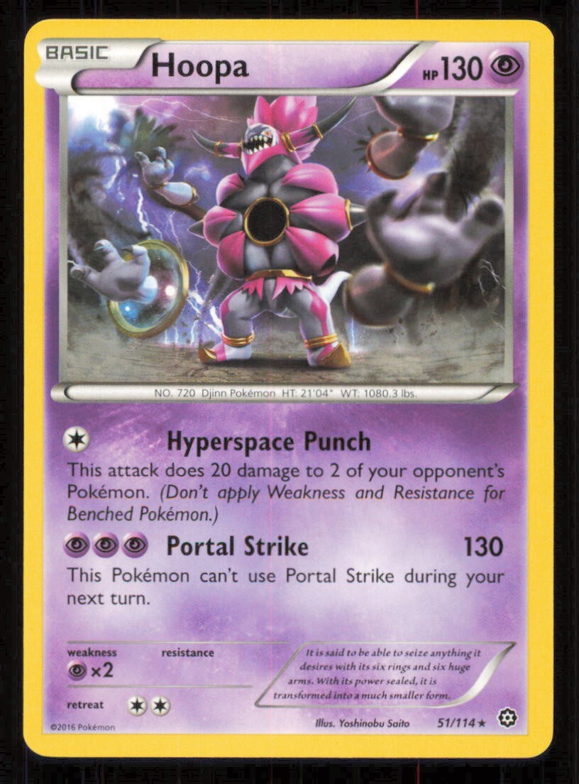 HOOPA 51/114 POKEMON CARD ENGLISH XY STEAM SIEGE RARE LP