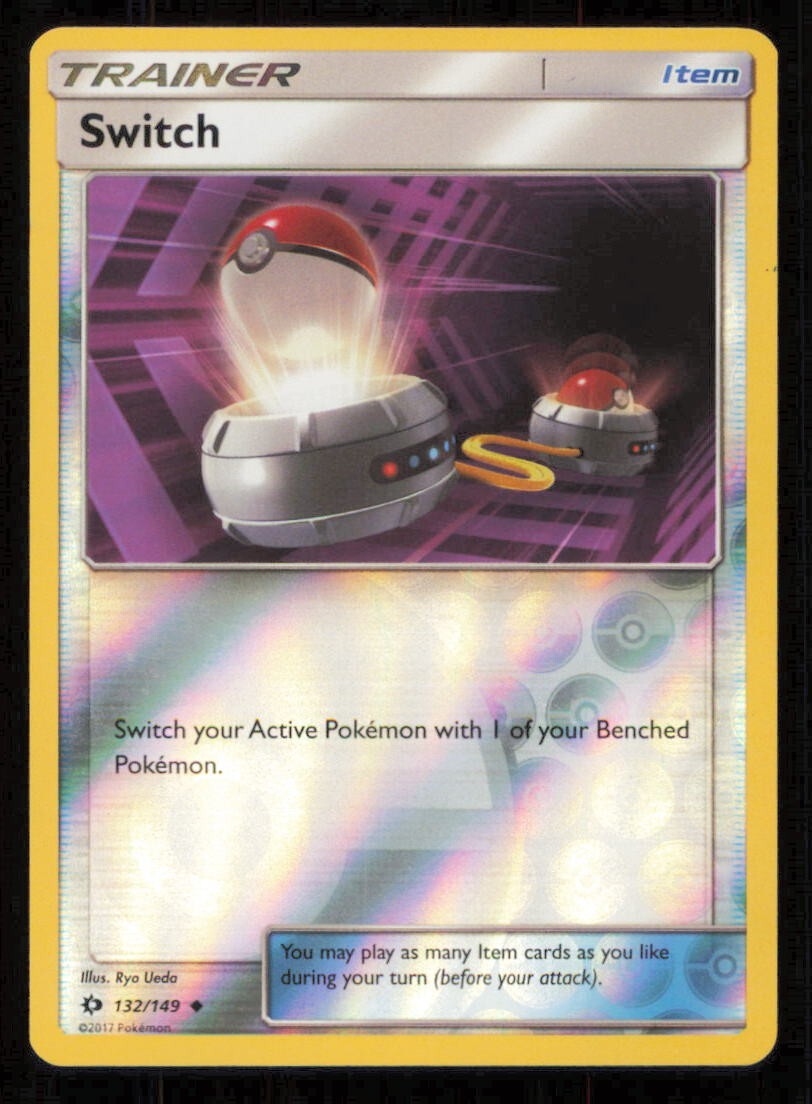 SWITCH 132/149 POKEMON CARD ENGLISH SUN & MOON BASE TRAINER REVERSE LP