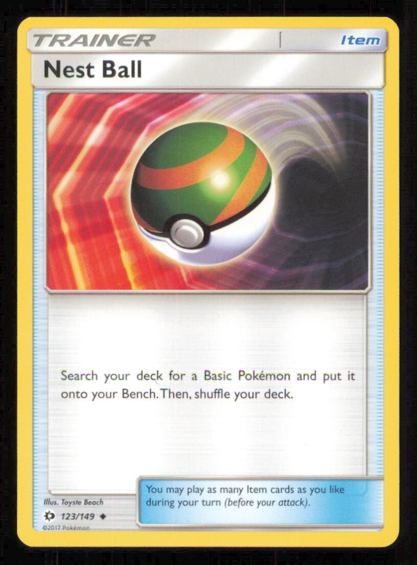 NEST BALL 123/149 POKEMON CARD ENGLISH SM BASE SET TRAINER NM
