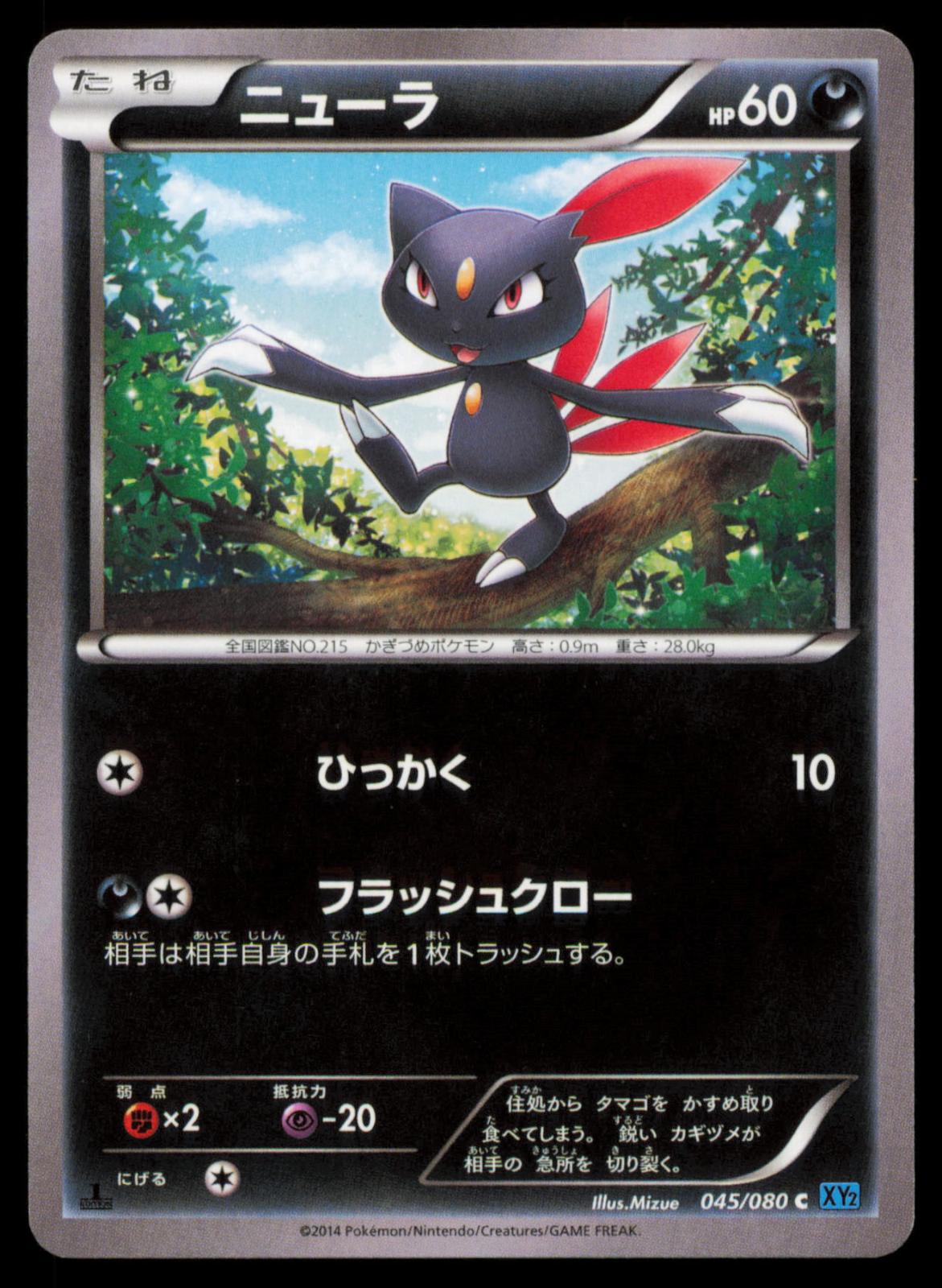 Sneasel 045/080 POKEMON CARD Japanese XY2 Wild Blaze Common NM