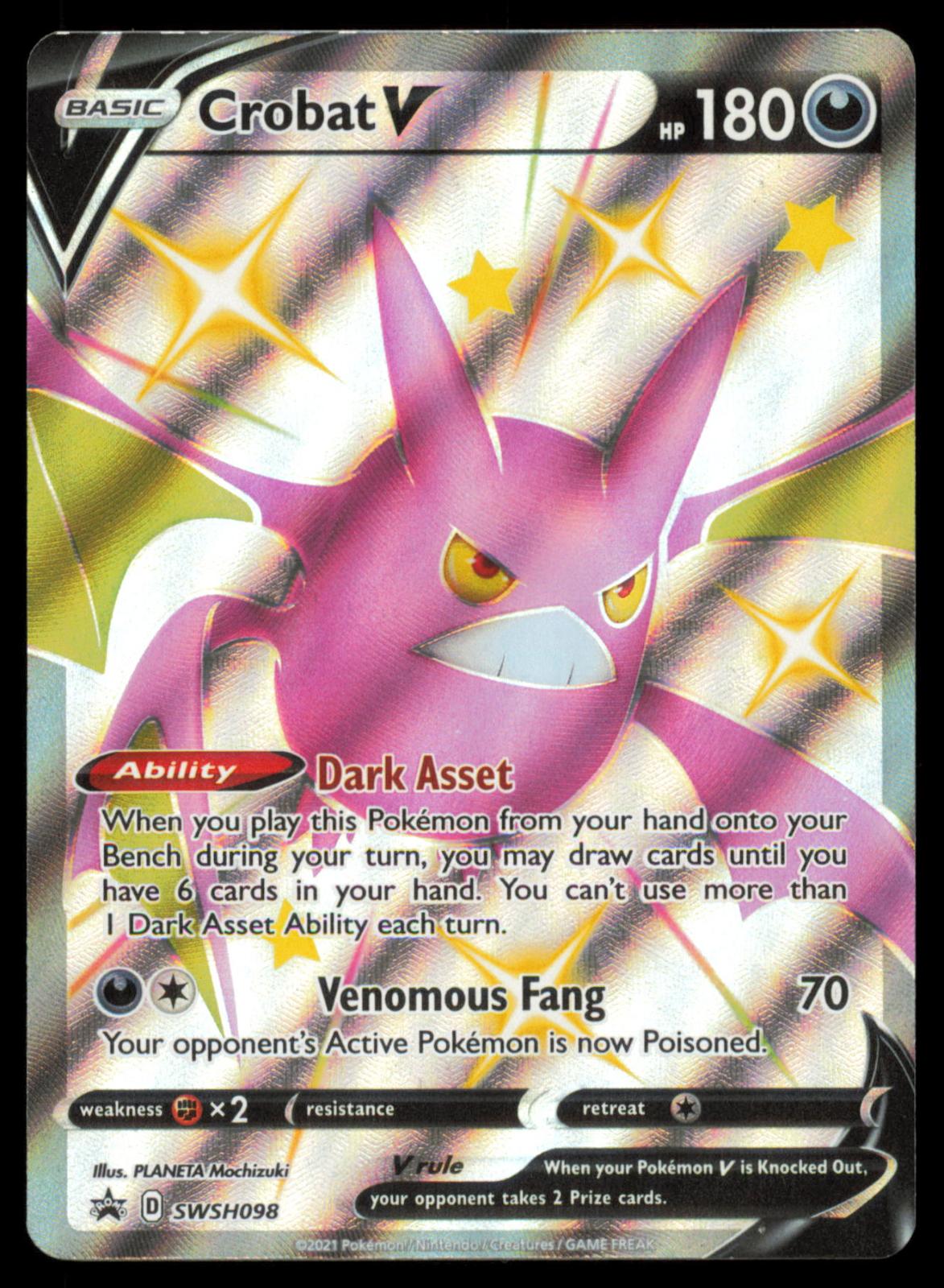 Crobat V SWSH098 Pokemon Card English SWSH Black Star Promo Full Art NM