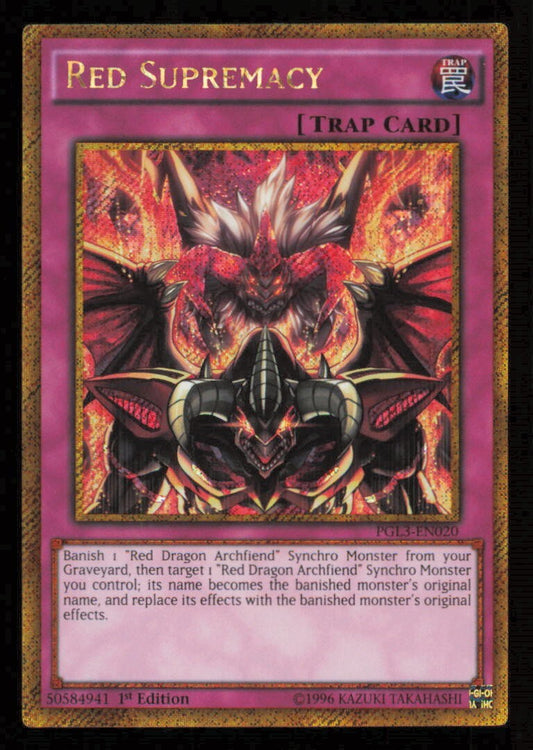 RED SUPREMACY PGL3-EN020 YUGIOH CARD ENGLISH HOLO GOLD SECRET 1st ED LP