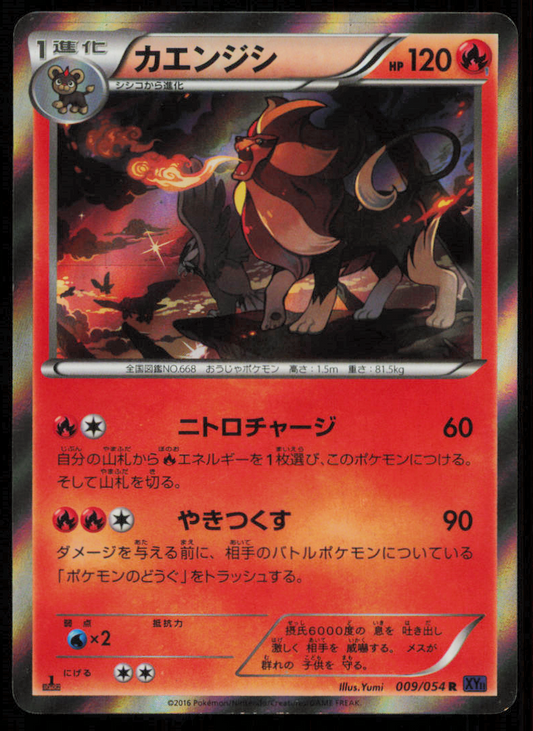 PYROAR 009/054 R POKEMON CARD JAPANESE XY11 FEVER BURST HOLO RARE PLAYED