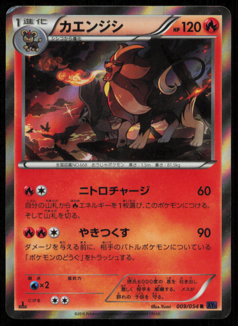 PYROAR 009/054 R POKEMON CARD JAPANESE XY11 FEVER BURST HOLO RARE PLAYED