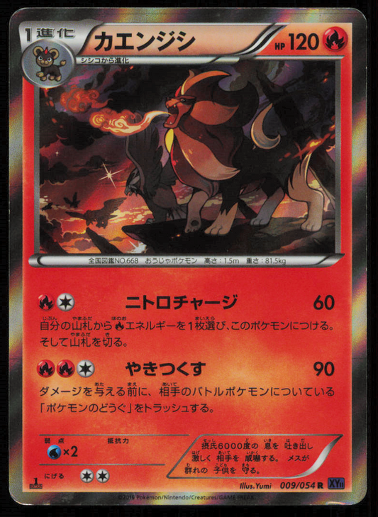 PYROAR 009/054 R POKEMON CARD JAPANESE XY11 FEVER BURST HOLO RARE PLAYED