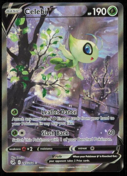 CELEBI V 245/264 POKEMON CARD ENGLISH SWSH FUSION STRIKE FULL ALT ART