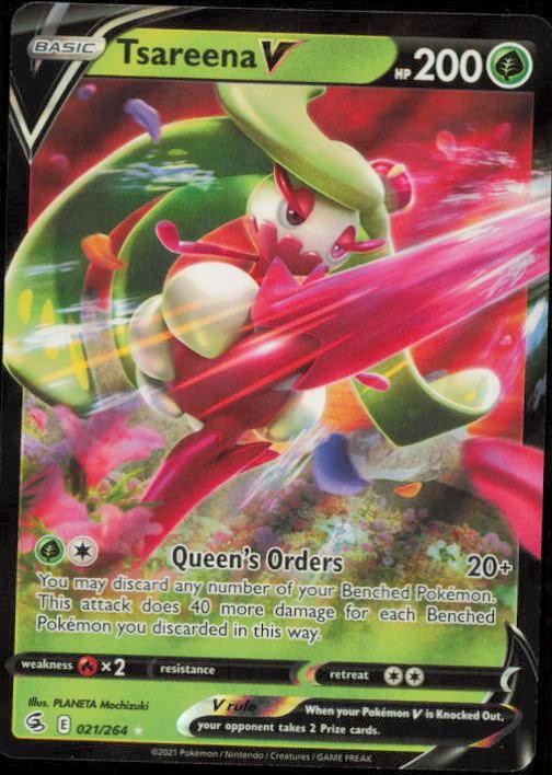 TSAREENA V 011/100 POKEMON CARD ENGLISH SWSH FUSION STRIKE NM