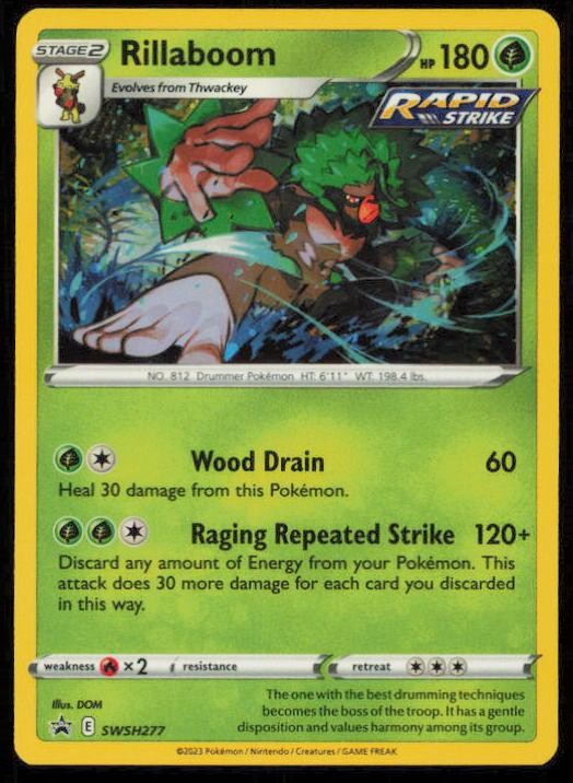 RILLABOOM SWSH277 POKEMON CARD ENGLISH BLACK STAR PROMO HOLO