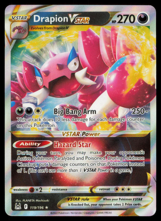 Drapion VSTAR 119/196 Pokemon Card English SWSH Lost Origin NM
