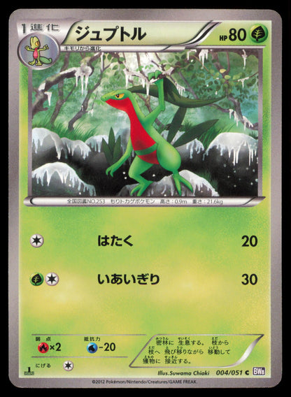 GROVYLE 004/051 POKEMON CARD JAPANESE BW8 SPIRAL FORCE COMMON MP