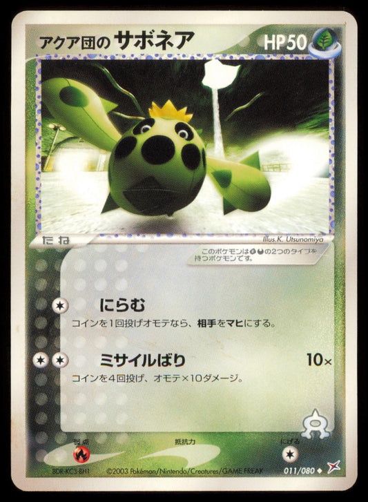 TEAM AQUA'S CACNEA 011/080 POKEMON CARD JAPANESE ADV MAGMA VS AQUA UNCOMMON HP