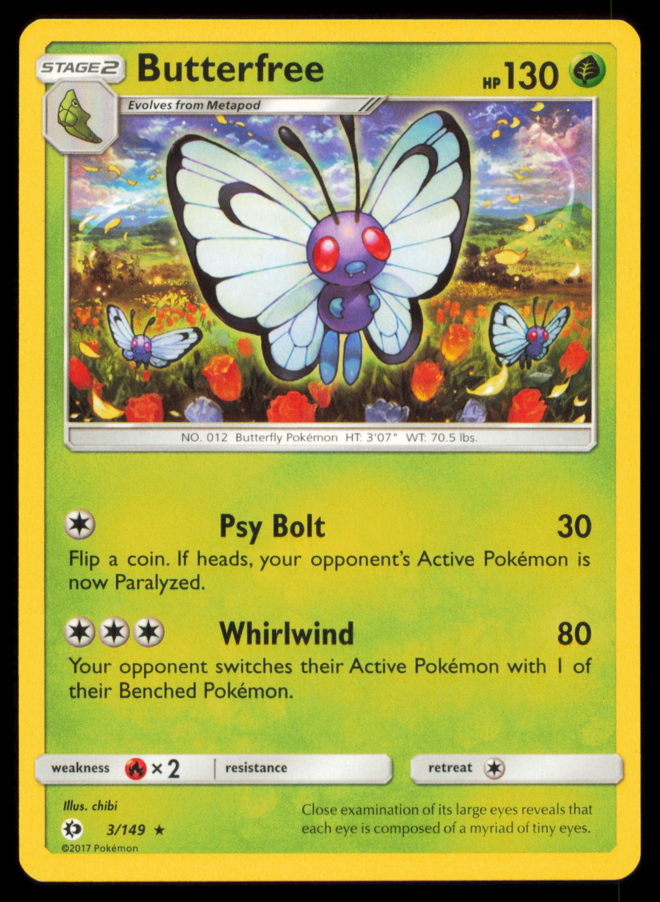 BUTTERFREE 003/060 POKEMON CARD ENGLISH  SM1S COLLECTION SUN UNCOMMON MP