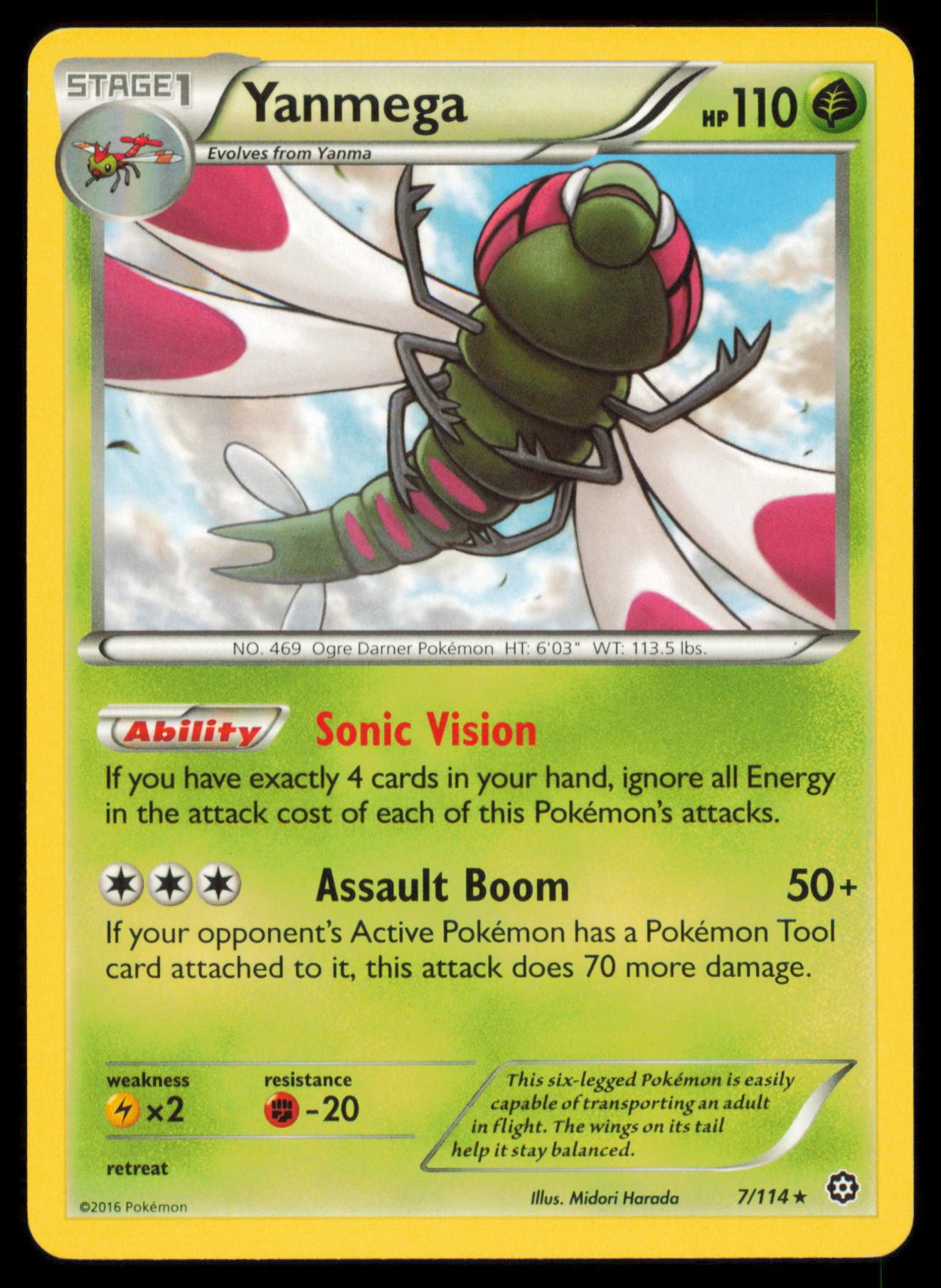 YANMEGA 007/054 POKEMON CARD ENGLISH XY11 CRUEL TRAITOR UNCOMMON MP